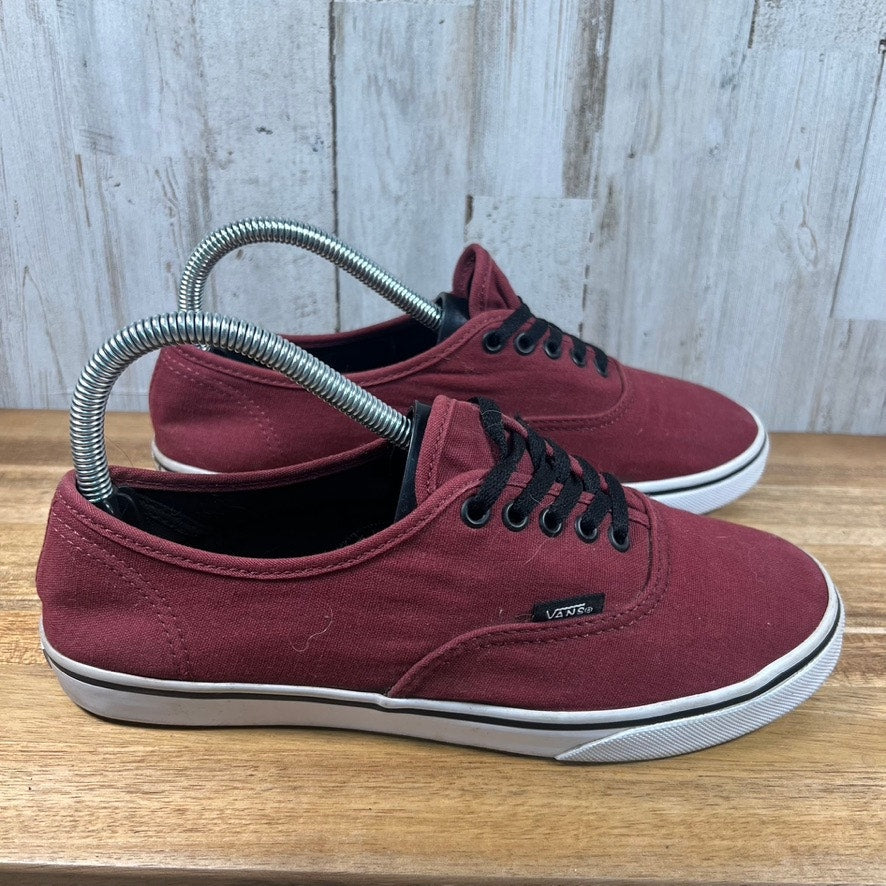 Vans Authentic Lo Pro Skate Sneakers Burgundy Unisex Size Men's 6 / Women's 7.5