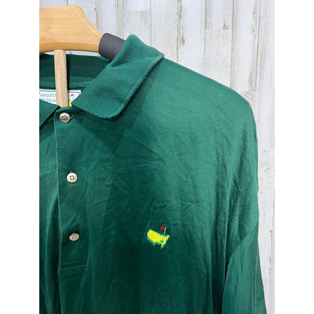 Slazenger Men's XL Green Polo Shirt Iconic Masters Logo Vintage Golf Top