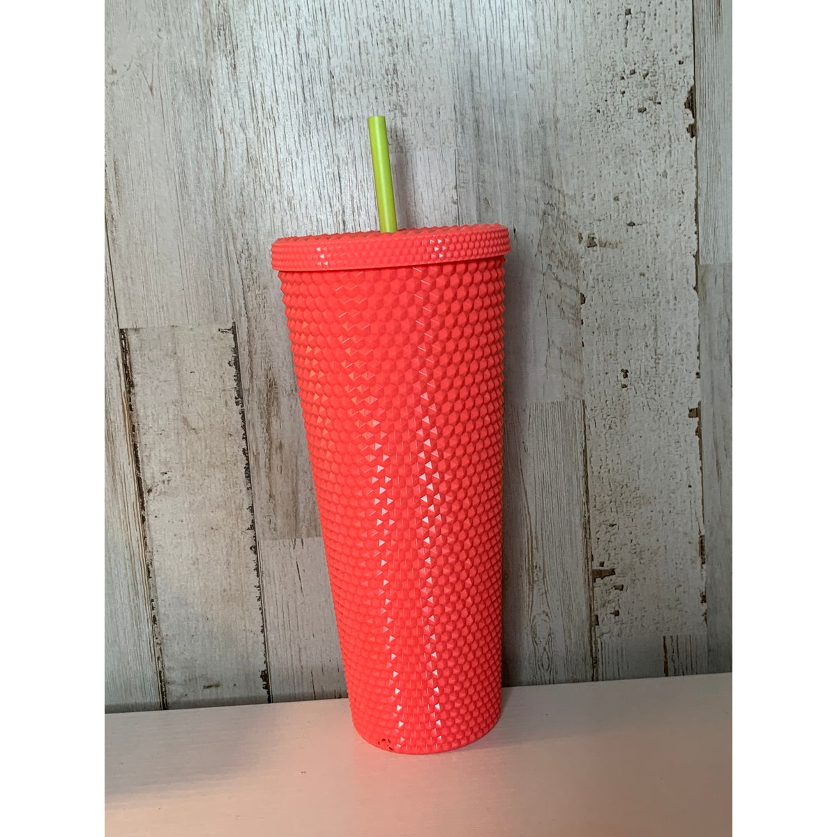 Starbucks Studded Dragon Fruit Coral Cold Cup Tumbler 24 oz w/ Straw