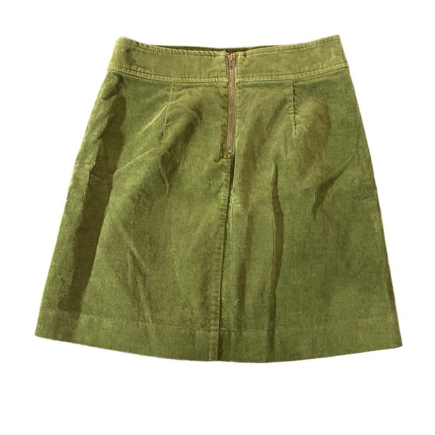 J. Crew Green Corduroy Skirt Size 00