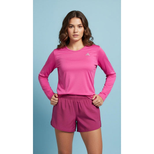 Adidas ClimaCool Running Top Womens Size Small Pink Long Sleeve Crew Neck