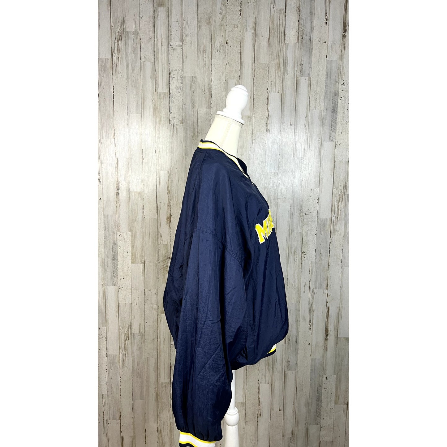 Vintage Michigan Wolverines Starter Pullover Windbreaker Jacket Blue Men’s XXL