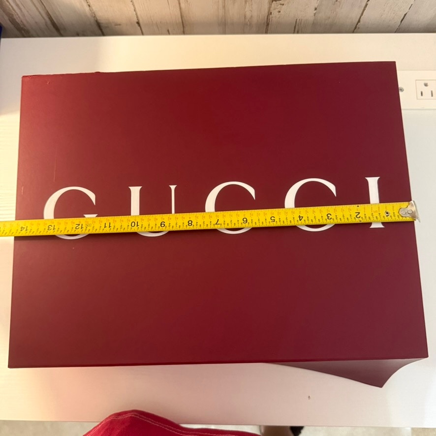 Gucci Large Burgundy Red Gift Box w/ Lid White Logo Packaging DAMAGED