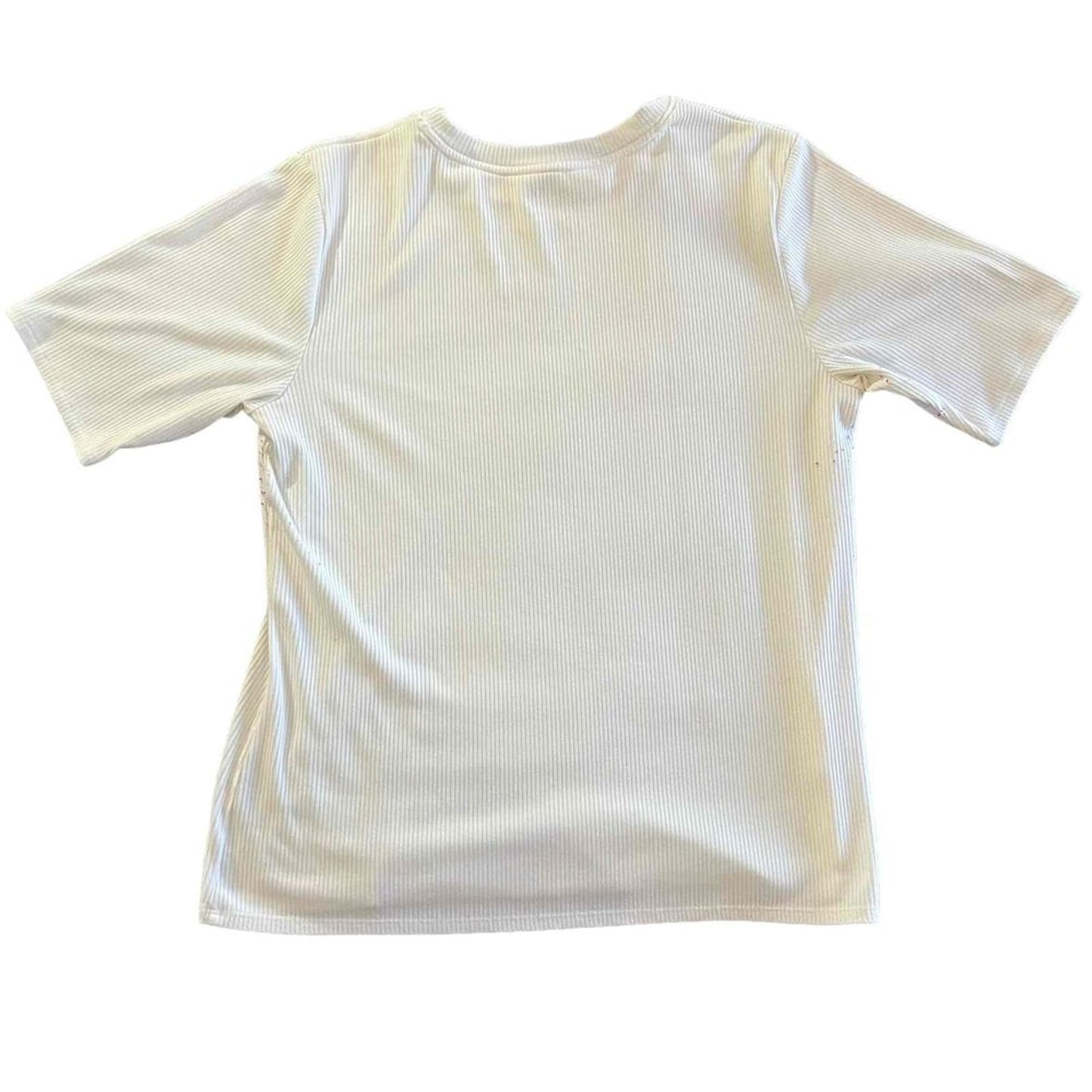 Simply Vera Vera Wang White Short Sleeve Ribbed Crew Neck T-Shirt Size XXL