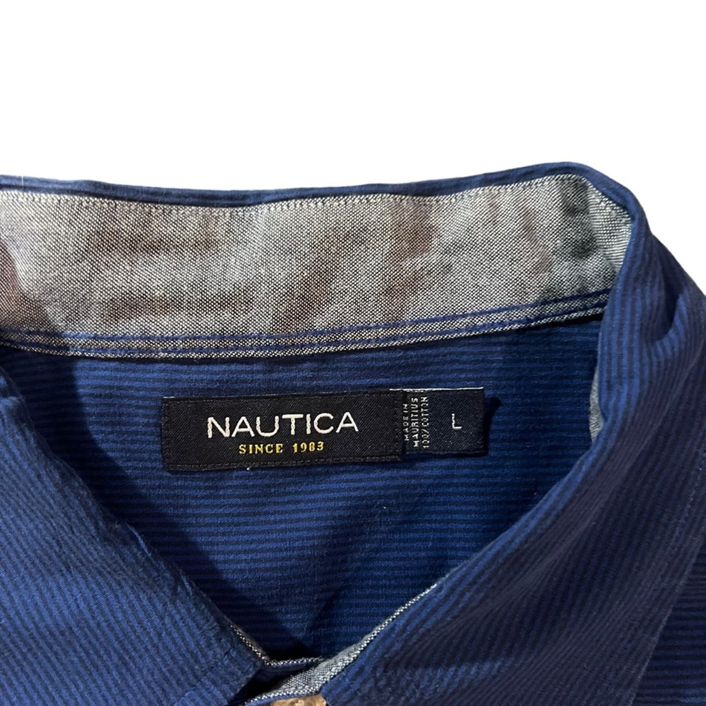 Nautica Men's Blue Button Down Size Large