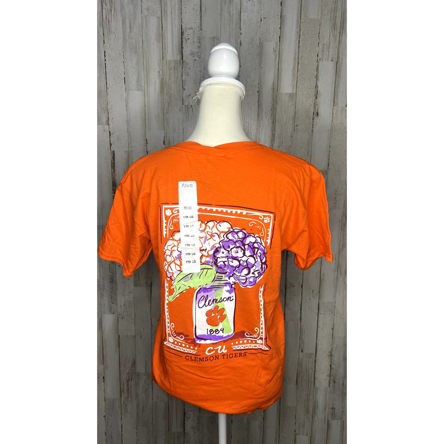 NWT Clemson Tigers Girls Youth Large Orange Graphic Print Short Sleeve T-Shirt