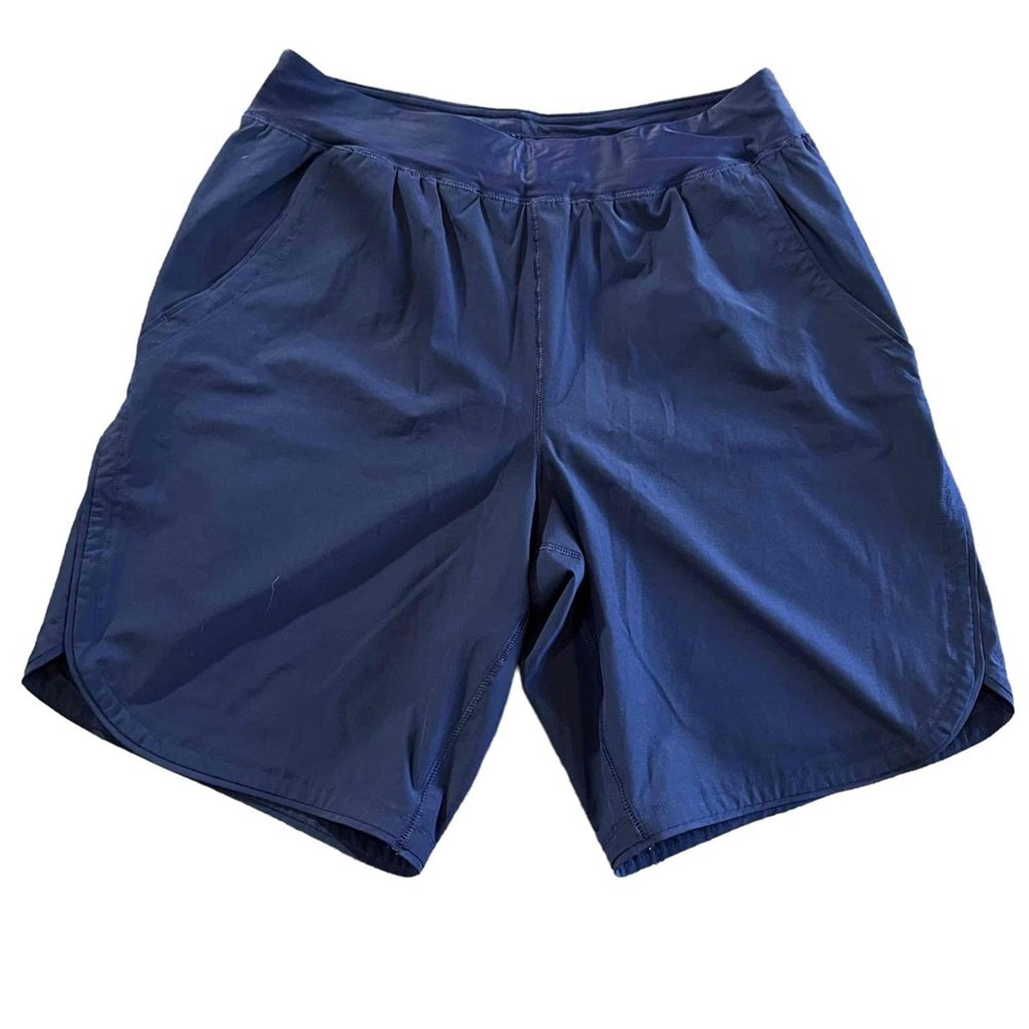 Lands' End Womens Athletic Shorts Size 10 Tall Navy Blue Pull-On Stretch