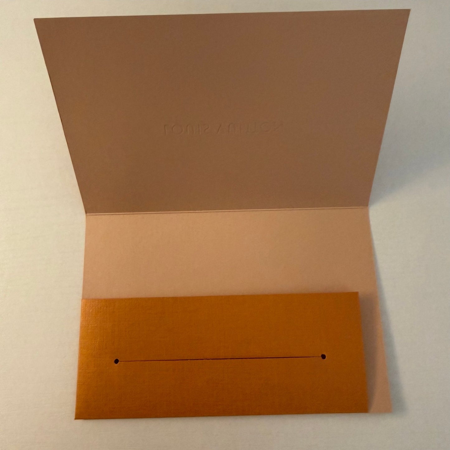Louis Vuitton Gift Card Envelope Presentation Sleeve Orange 5x3