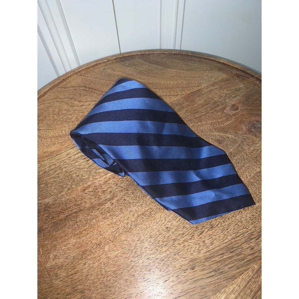 Brooks Brothers Men's Blue Striped Silk Designer Tie Classic Length