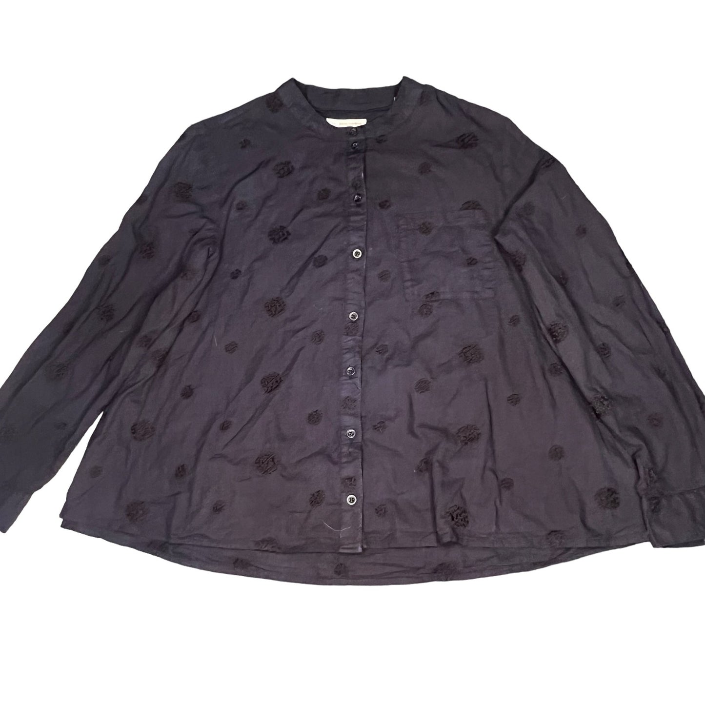 Pilcro and The Letterpress Women's Small Black Whitney Trapeze Button Down Top