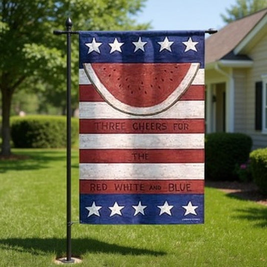 NEW Patriotic Stars & Stripes Watermelon Flag July 4th Decor