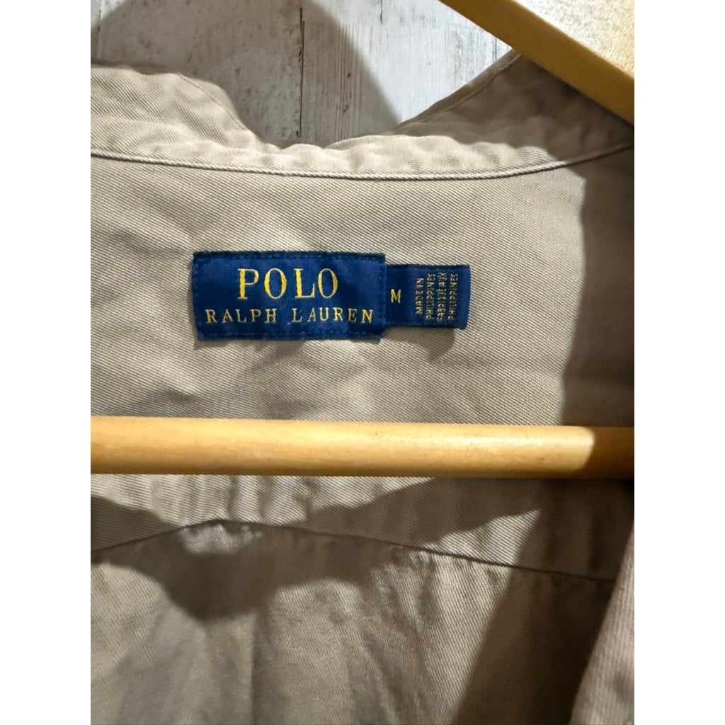 Polo Ralph Lauren Utility Field Shirt Jacket Overshirt Beige Men's Size Medium