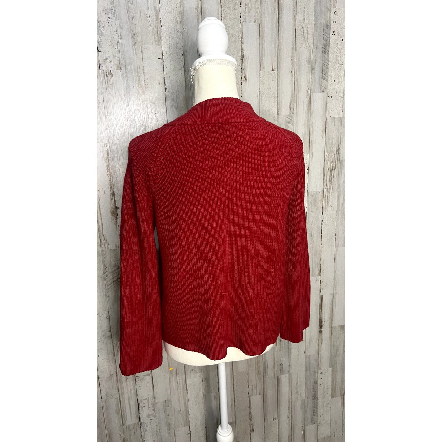 Talbots Women's Petite Size Small Red Button Front Cardigan Sweater