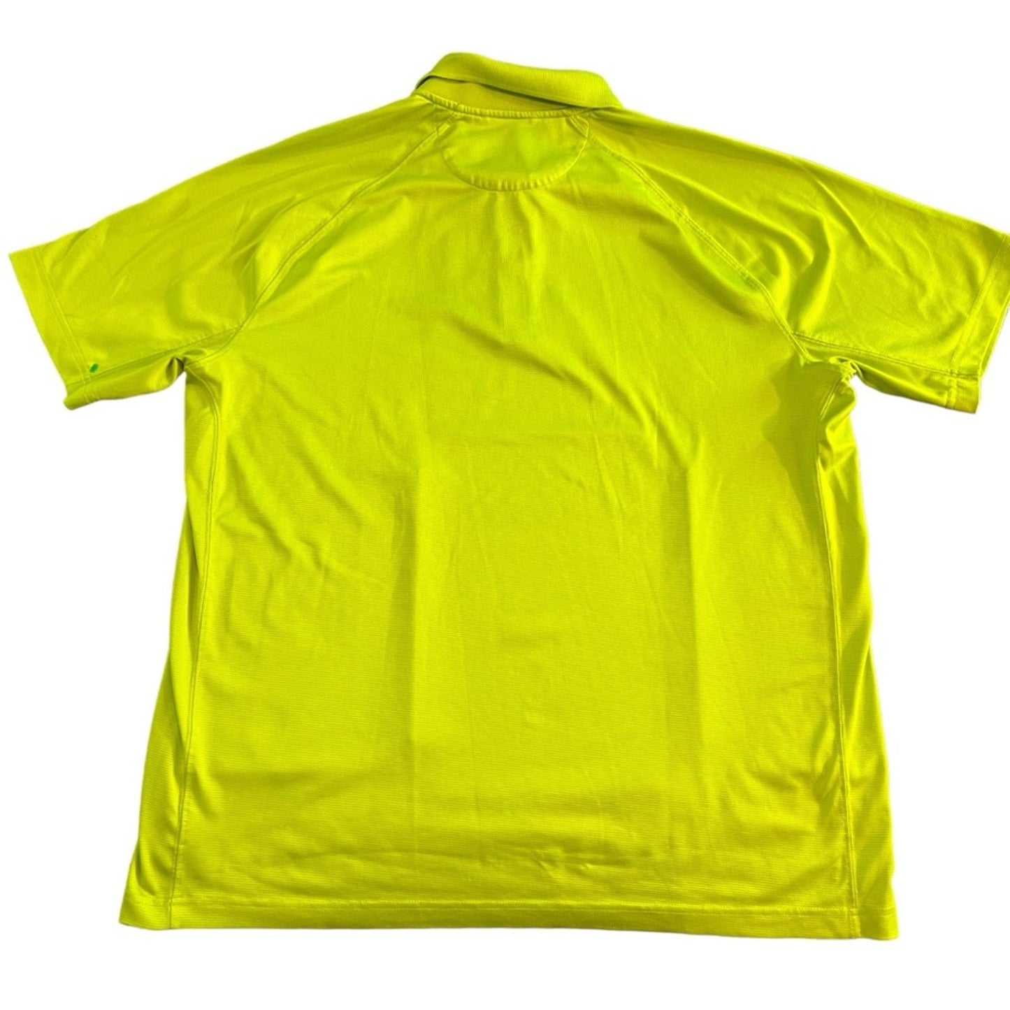 Chaps Polo Shirt Mens Large Neon Lime Green 1/4 Zip Short Sleeve Athletic