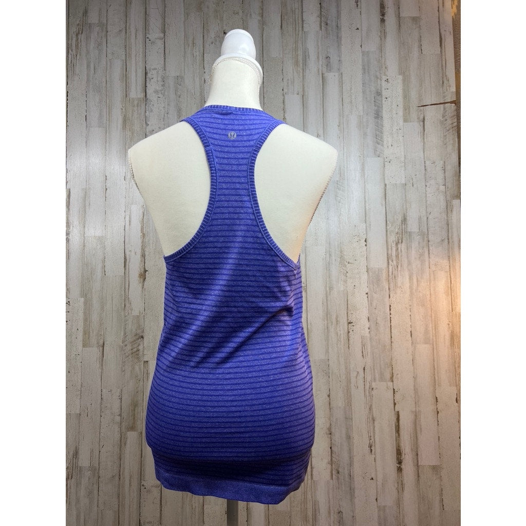 Lululemon Women's Swiftly Tech Racerback Tank Top Blue Striped Size 6