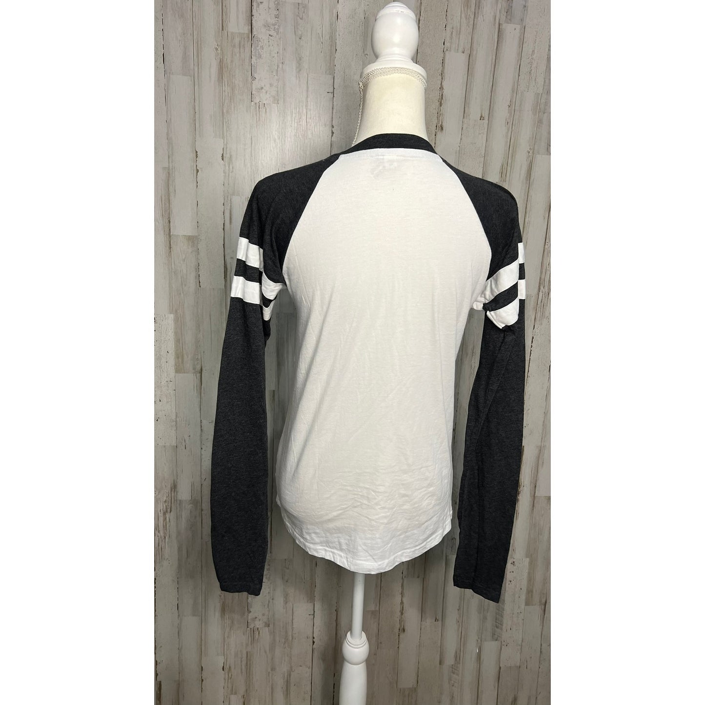 Utah State Aggies Women's XS White/Navy Raglan Baseball Tee Long Sleeve
