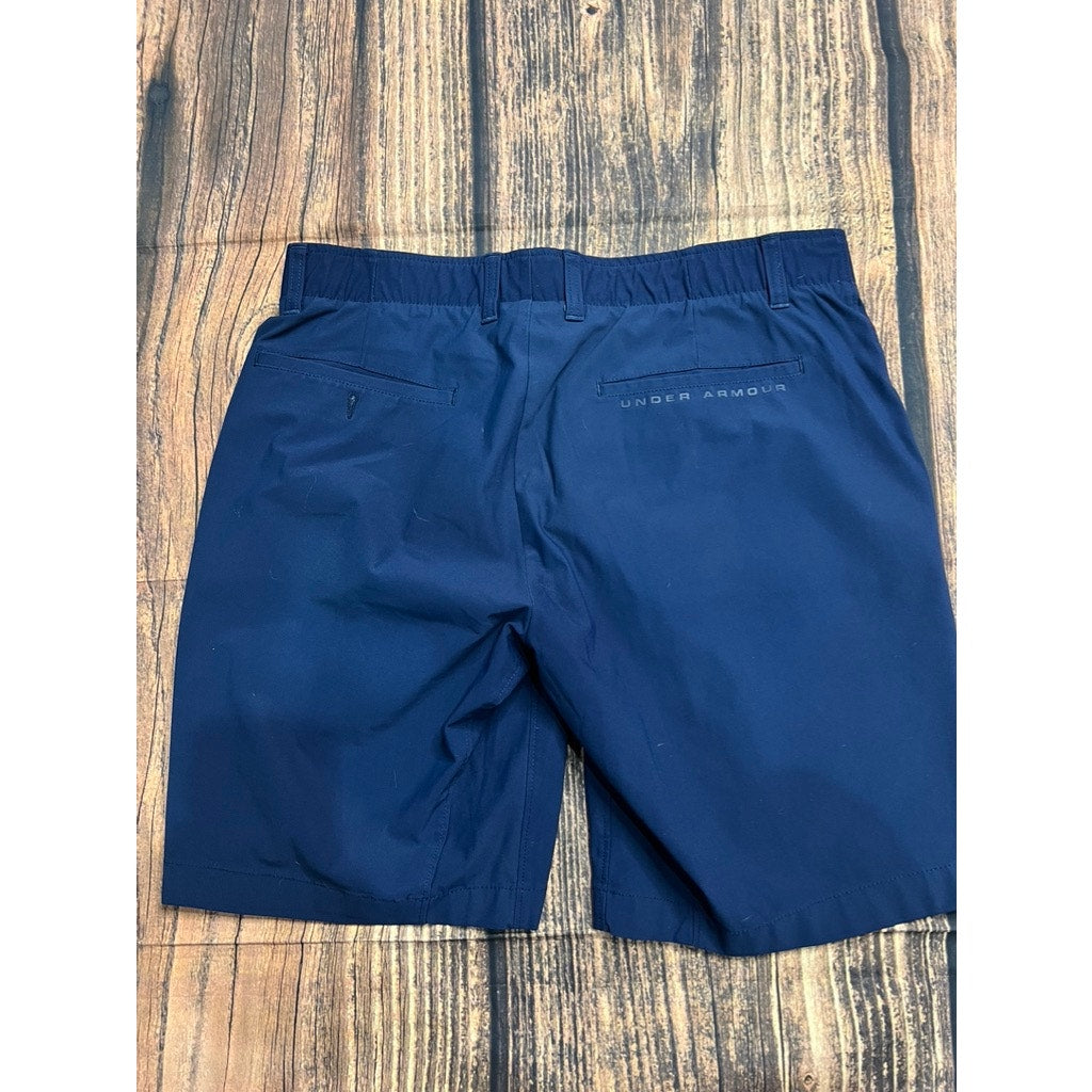 Under Armour Men's Navy Blue Heat Gear Sweat Shorts Size 34 Casual