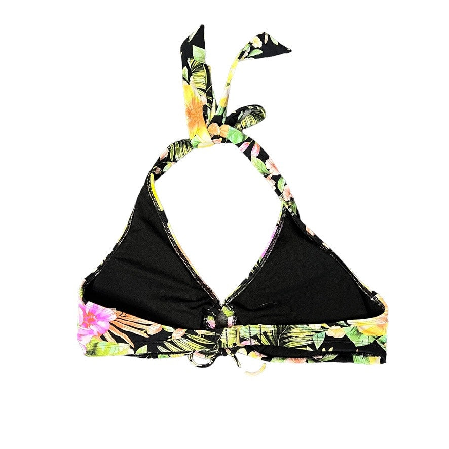 Gibson Latimer Women's Medium Floral Print Halter Bikini Set Swimwear