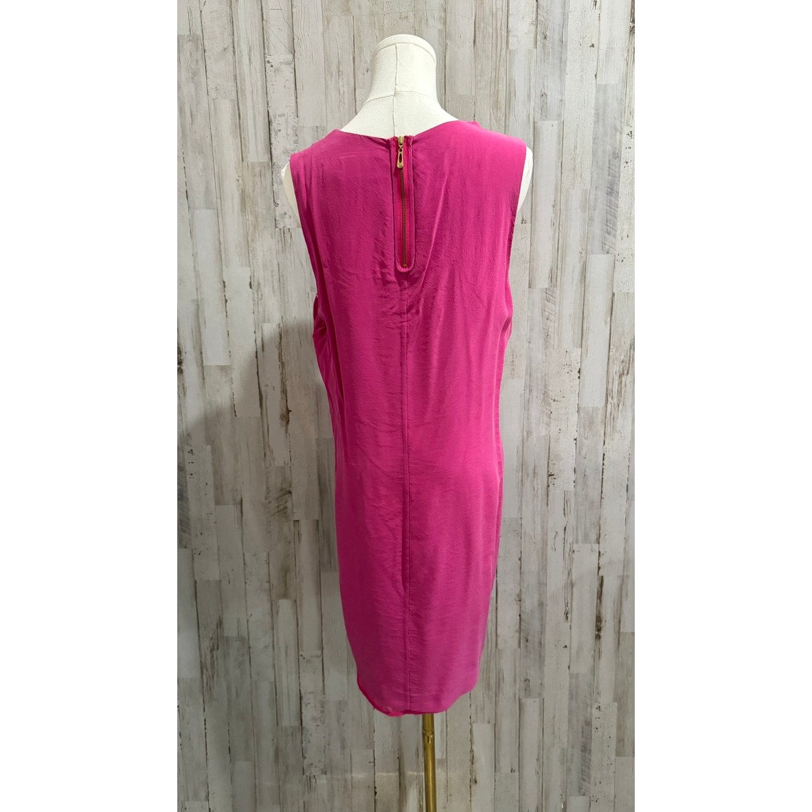 Cynthia Rowley Dress Women's Size 12 Pink Silk Sleeveless Shift Sheath Knee
