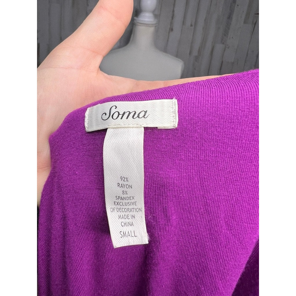 Soma Women's Small Purple Sleeveless Twist Front Dress