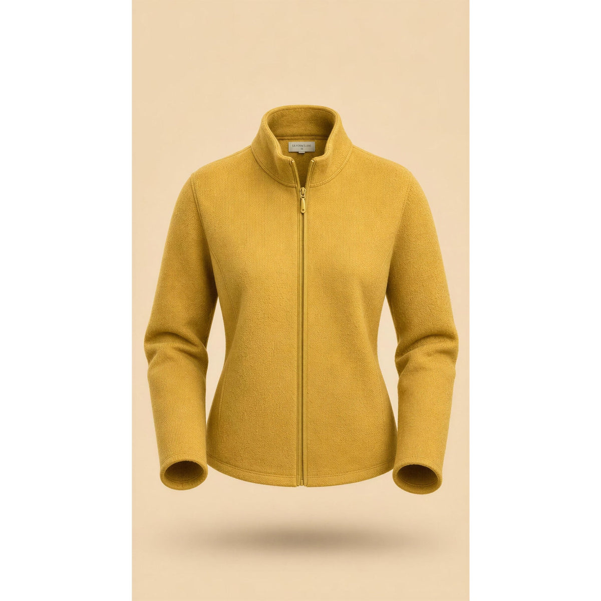 Eileen Fisher Jacket Womens Extra Small Mustard Yellow Full Zip Mock Neck 100% Wool
