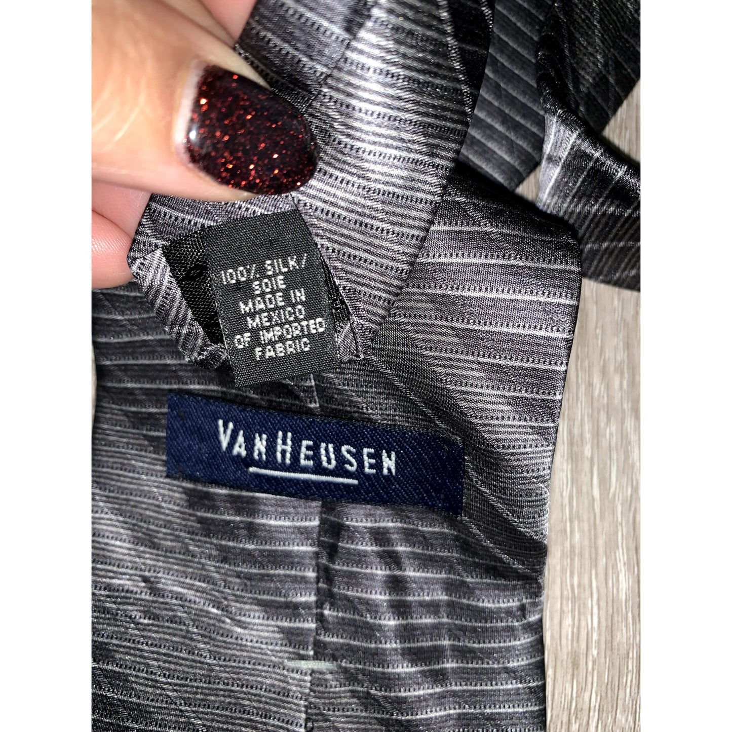 Van Heusen Men's Silk Tie Set 3pc Striped Designer Formal Wedding