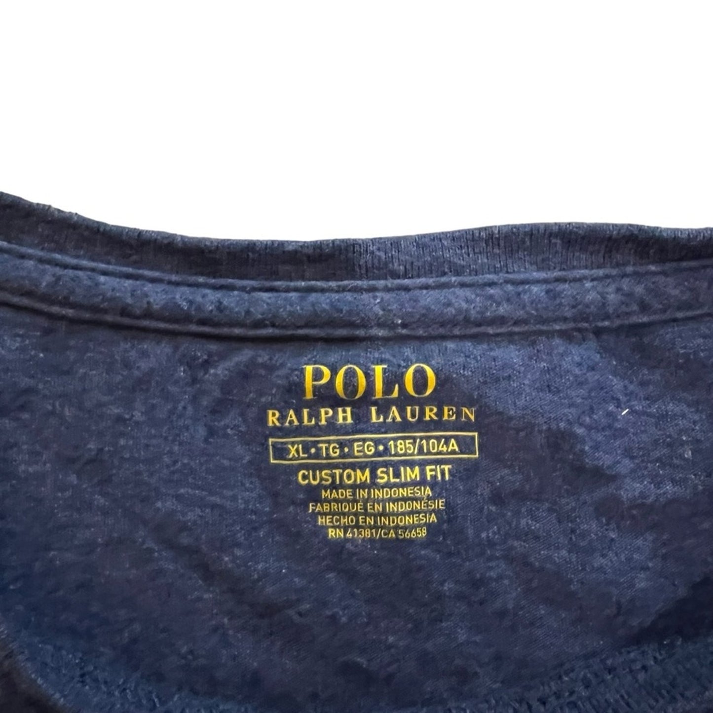 Polo Ralph Lauren T-Shirt Men's XL Blue Heather Crewneck Pony Logo Slim