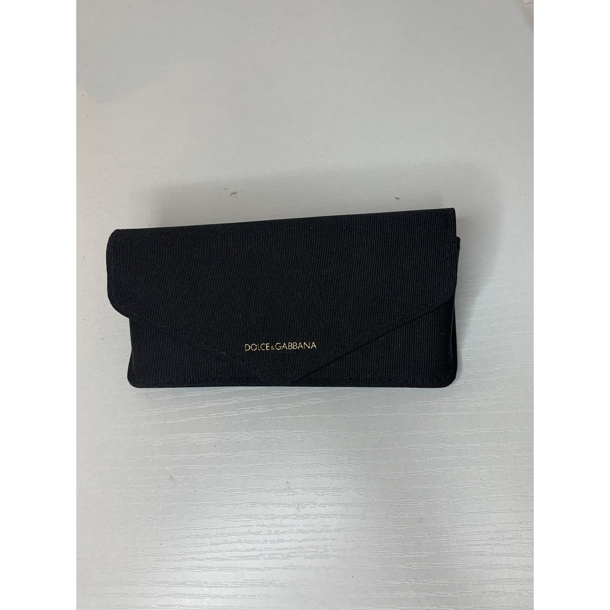 Dolce Gabbana Black Fabric Eyeglass Case Magnetic Snap Velvet Sunglasses Pouch