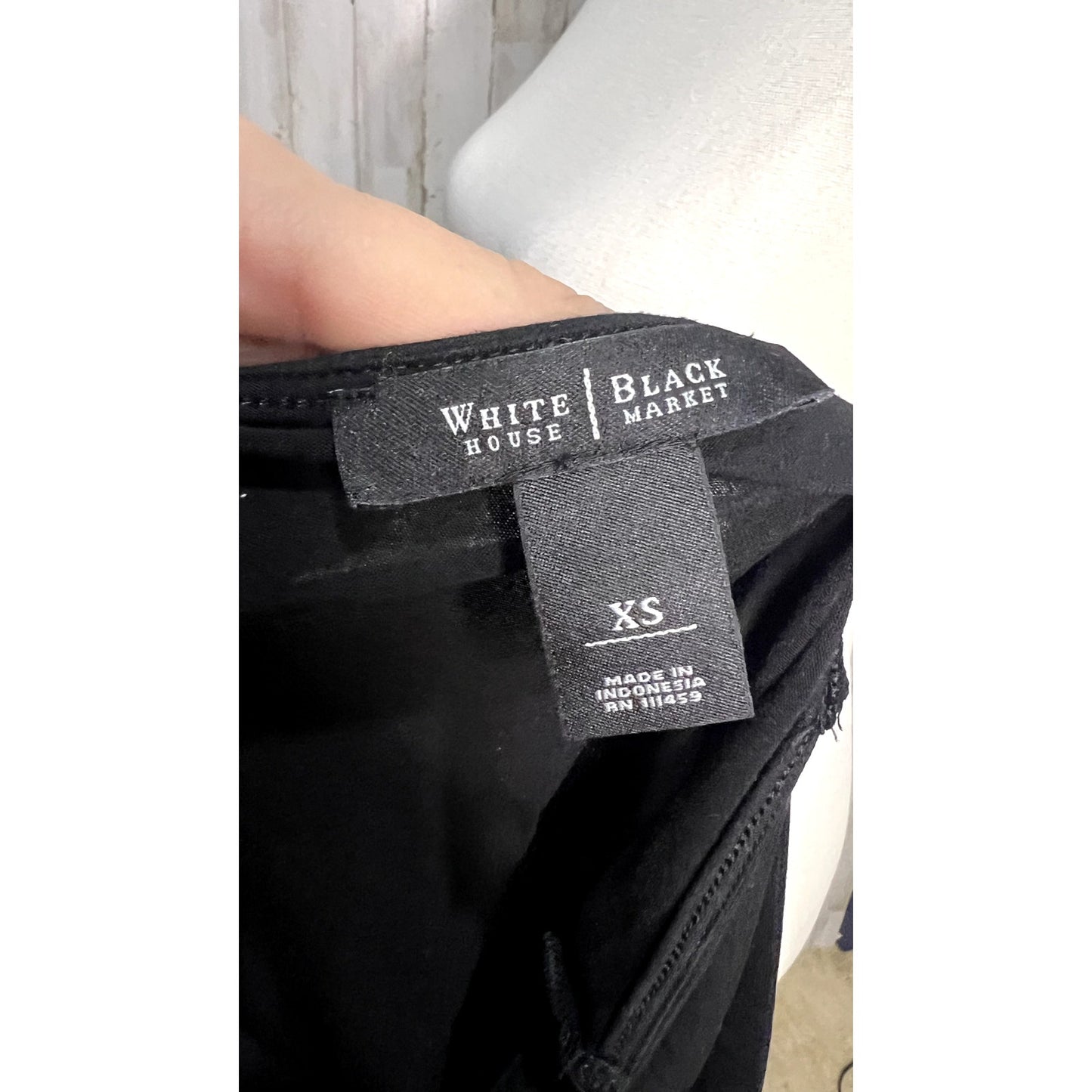 White House Black Market Women's XS Black Draped Square Neck Tank Top
