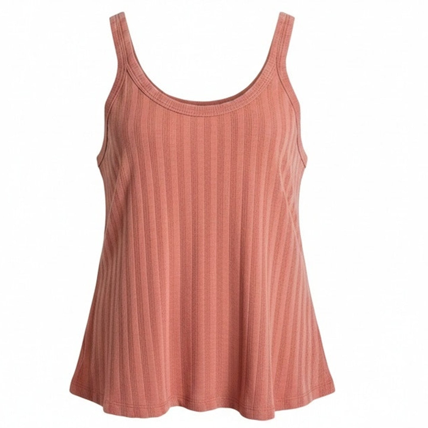 NWT Universal Thread Tank Top Womens 4X Coral Ribbed Striped Scoop Neck