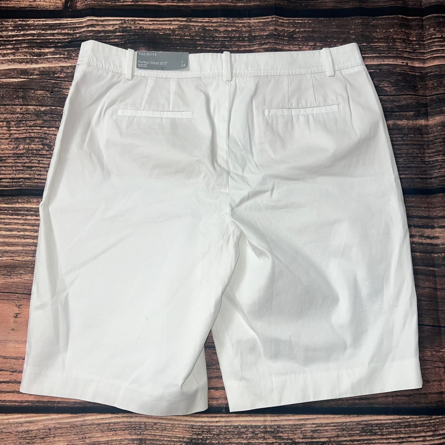 NWT Talbots Women's White Chino Shorts Size 14 Casual 10.5" Inseam