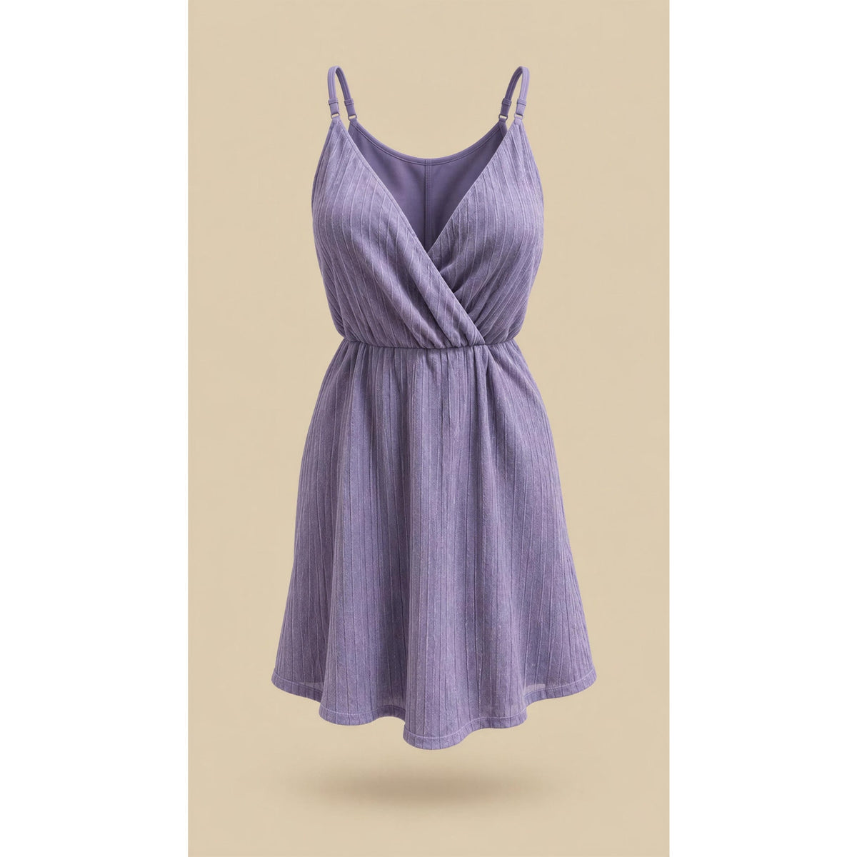 Living Doll Dress Womens Size 1 Purple Glitter Pleat V-Neck