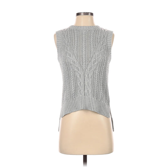 Rachel Zoe Women's Small Grey Cable Knit Sleeveless Sweater Vest Casual Preppy