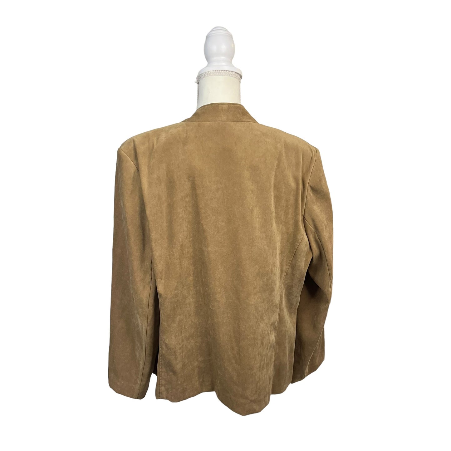 Southern Lady Women's Large Tan Faux Suede Embroidered Long Sleeve Open Jacket