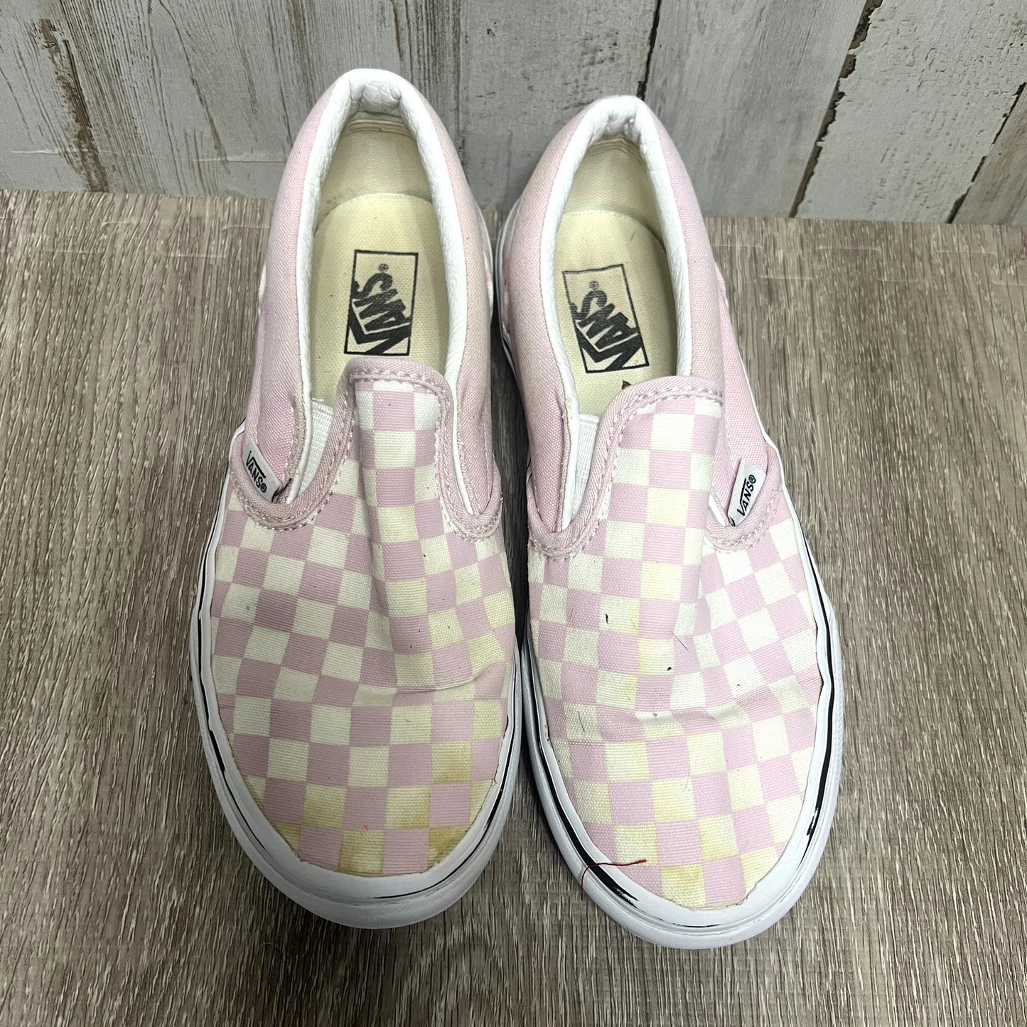 Vans Kids Size 3.0 Slip-On Checkerboard Sneakers Pink Casual Shoes