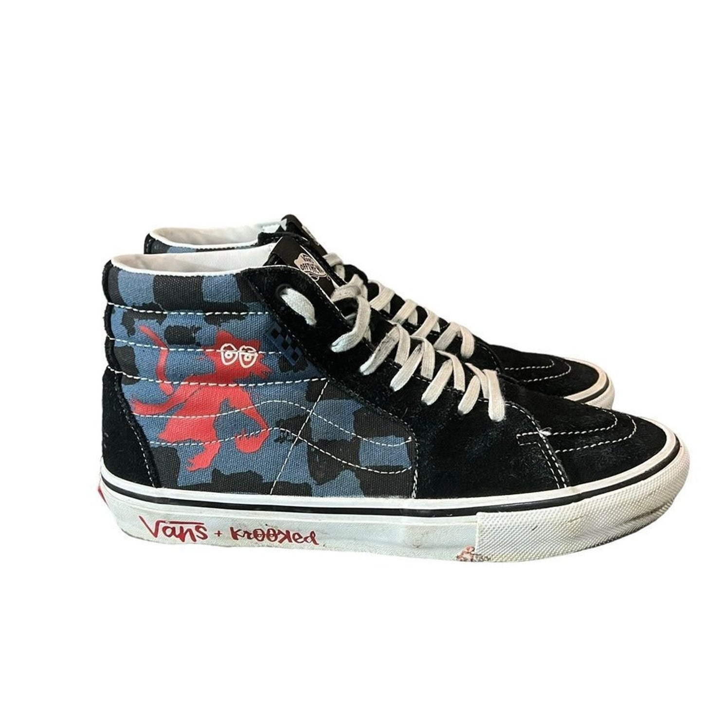 Vans x Krooked Skate Sk8-Hi Camo High Top Skate Shoes Men's Size 10