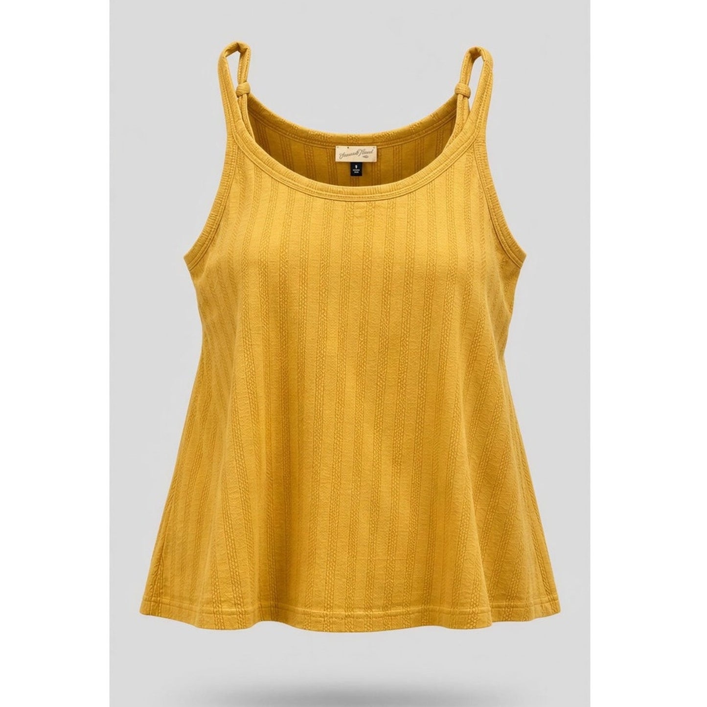 NWT Universal Thread Cami Tank Top Womens 4XL Mustard Yellow Rib Knit Striped
