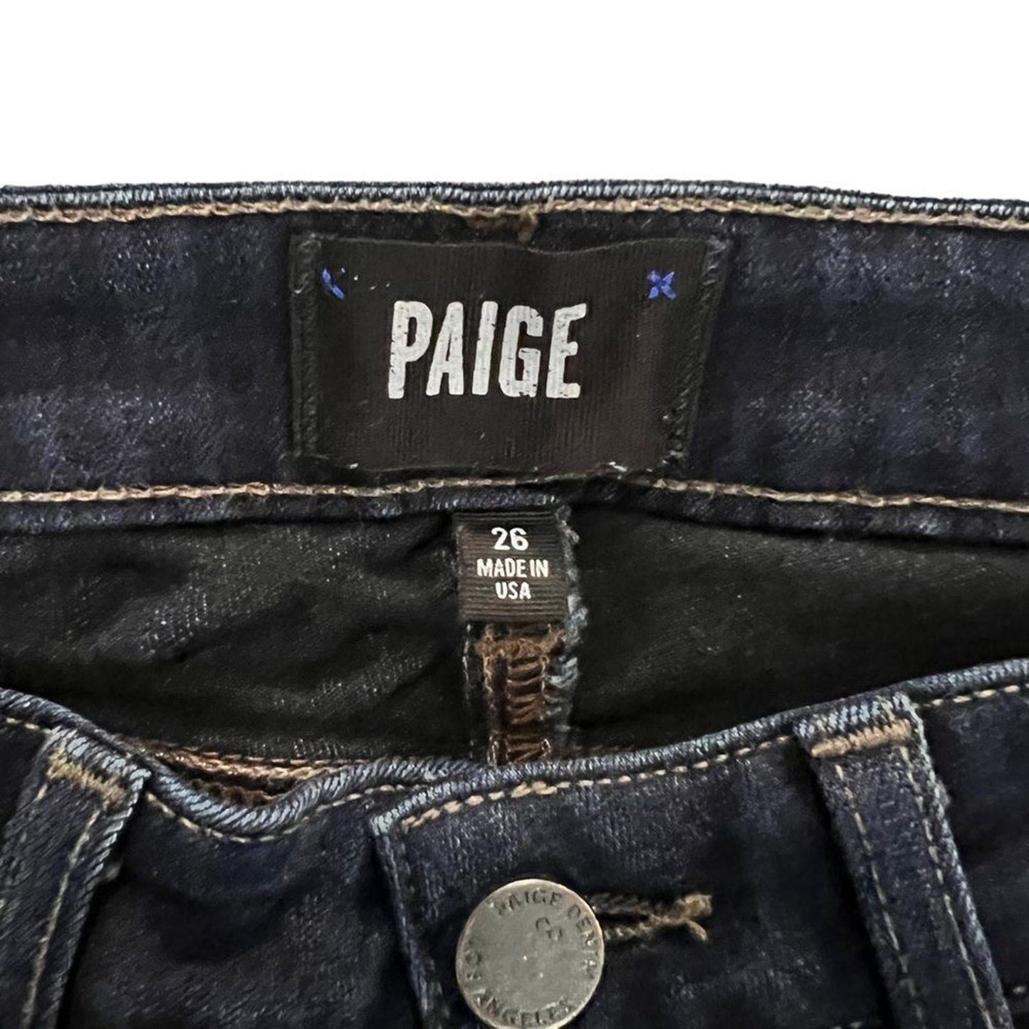 PAIGE Verdugo Crop Skinny Jeans Womens Size 26 Dark Wash Mid Rise Stretch