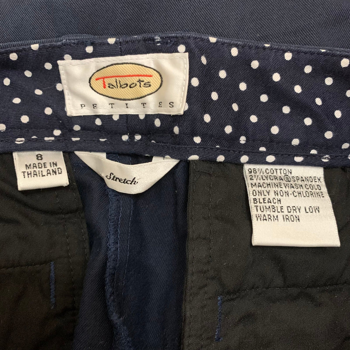 Talbots Petites Navy Stretch Straight Leg Pants Size 8