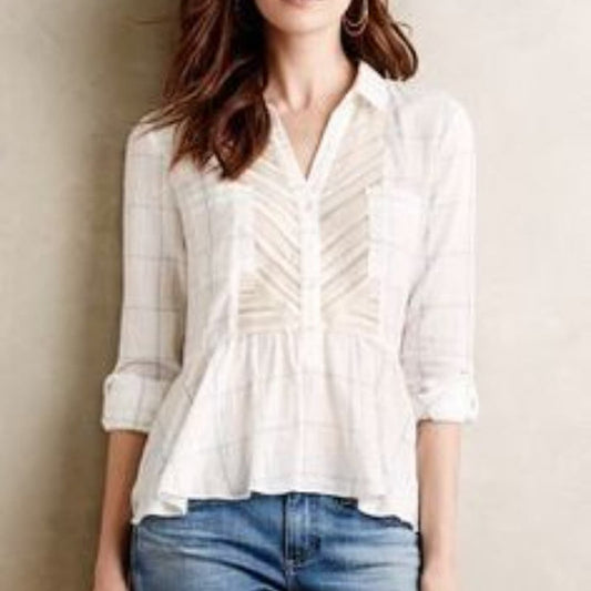 Anthropologie Maeve Southbound Button Down Size 0