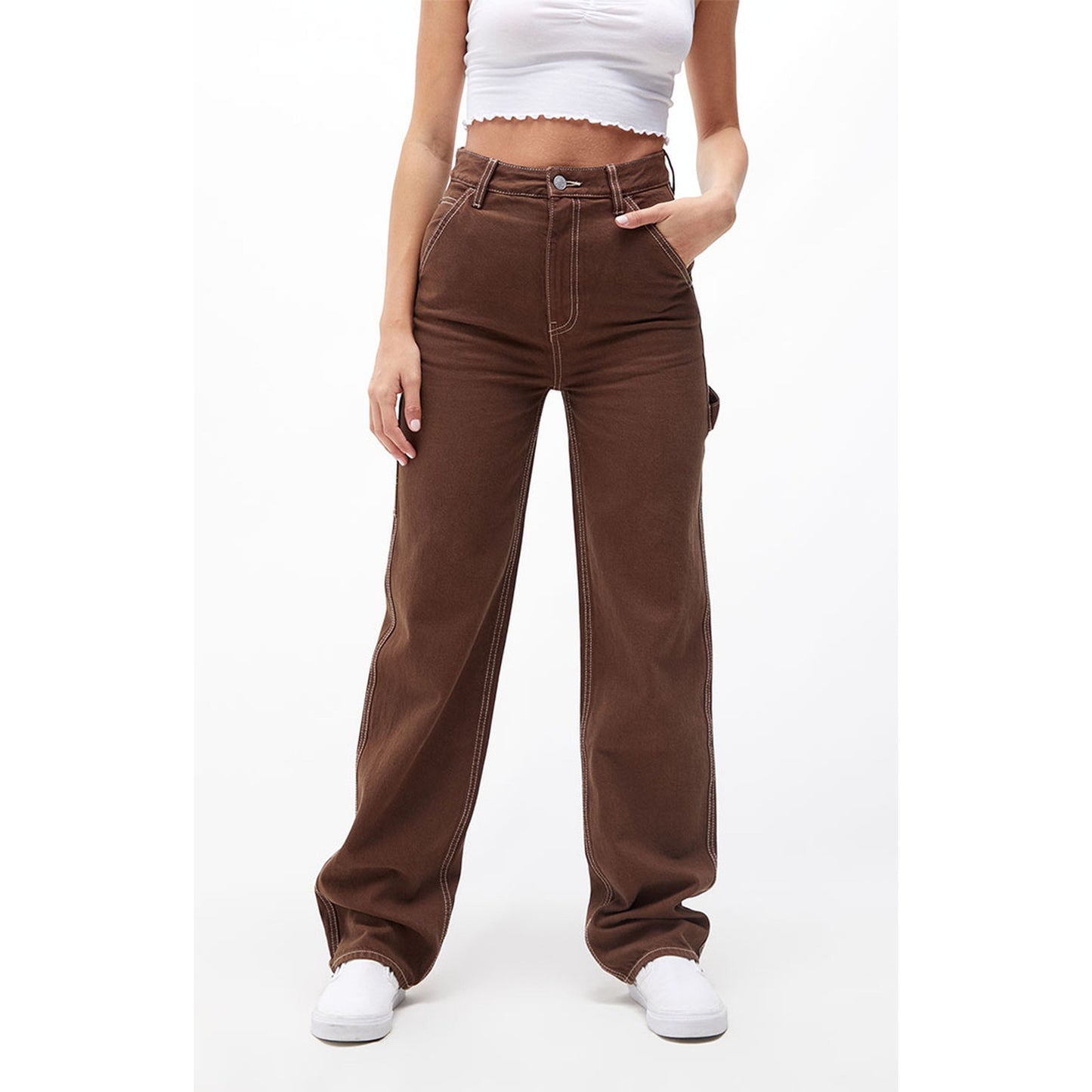 PacSun 90's BF Carpenter Pants Brown Size 27 Women's Straight Fit Casual