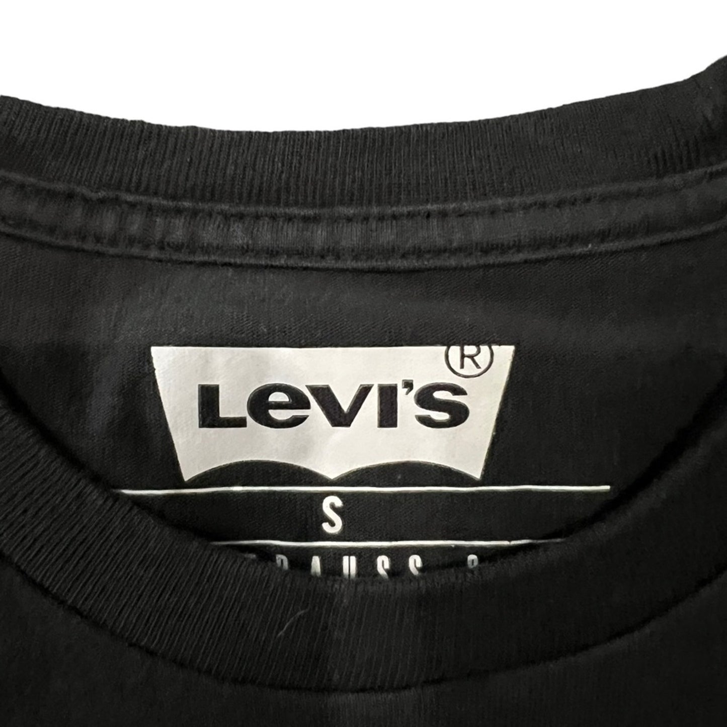 Levi's T-Shirt Mens Size Small Black Graphic Logo Short Sleeve Crew Neck