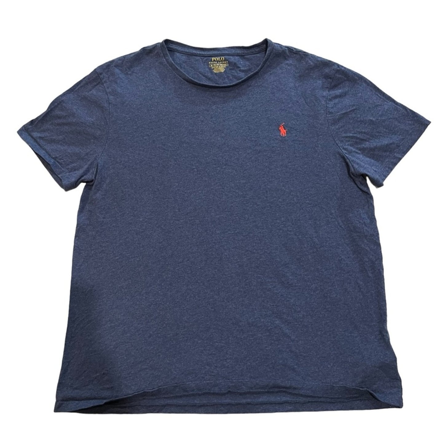 Polo Ralph Lauren T-Shirt Men's XL Blue Heather Crewneck Pony Logo Slim