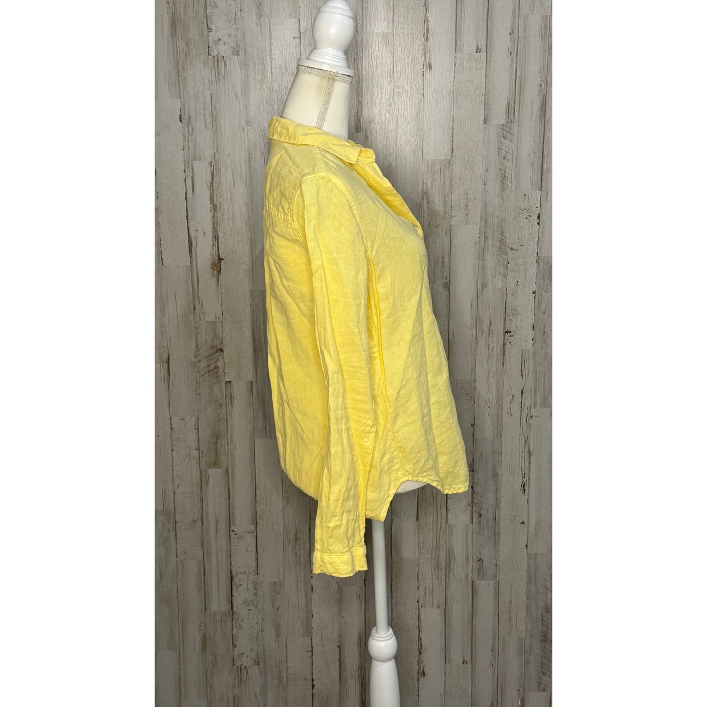 Cloth & Stone Women's Yellow Linen Button-Up Shirt Size Small