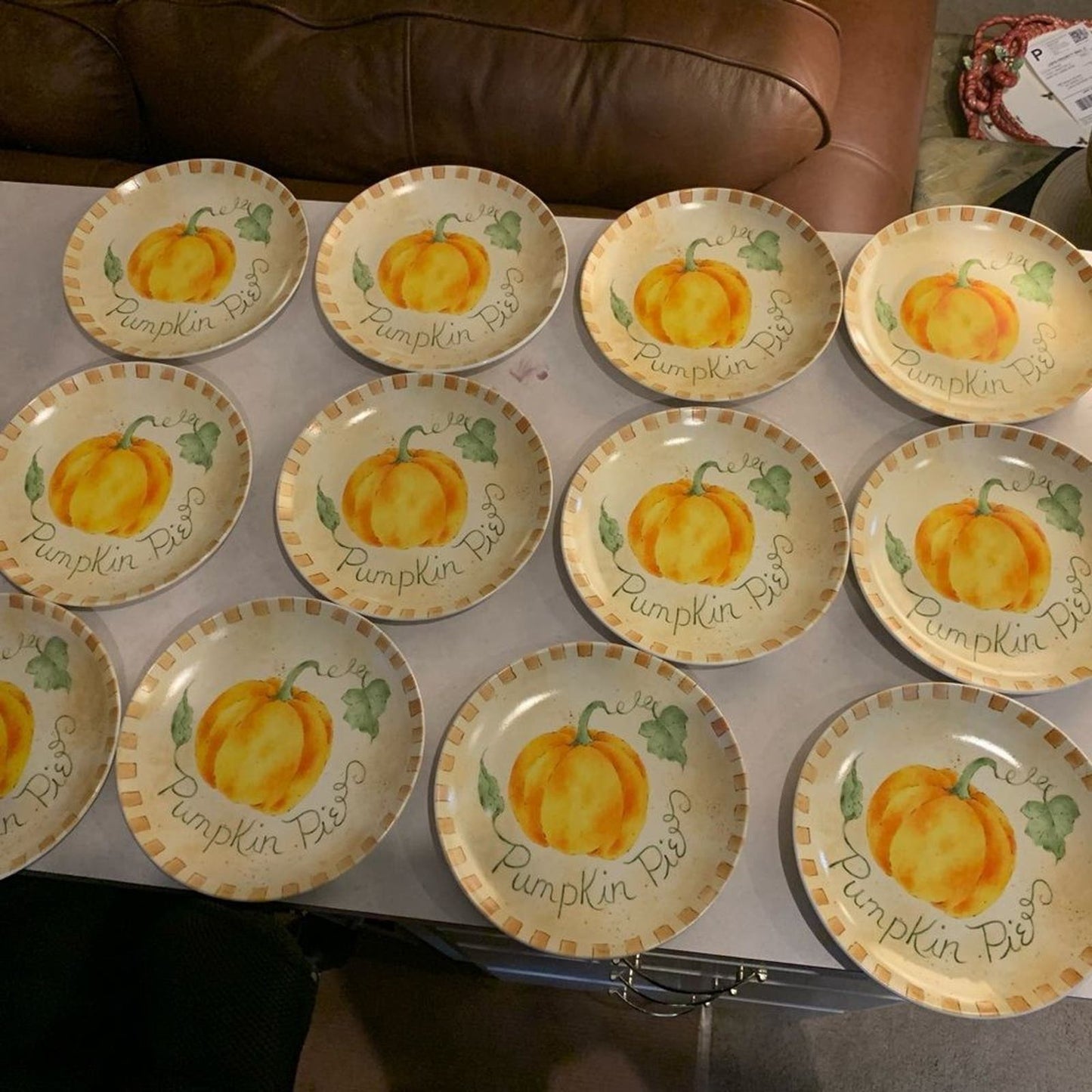 Set 12 “Pumpkin Pie” 8.25" Dessert Plates