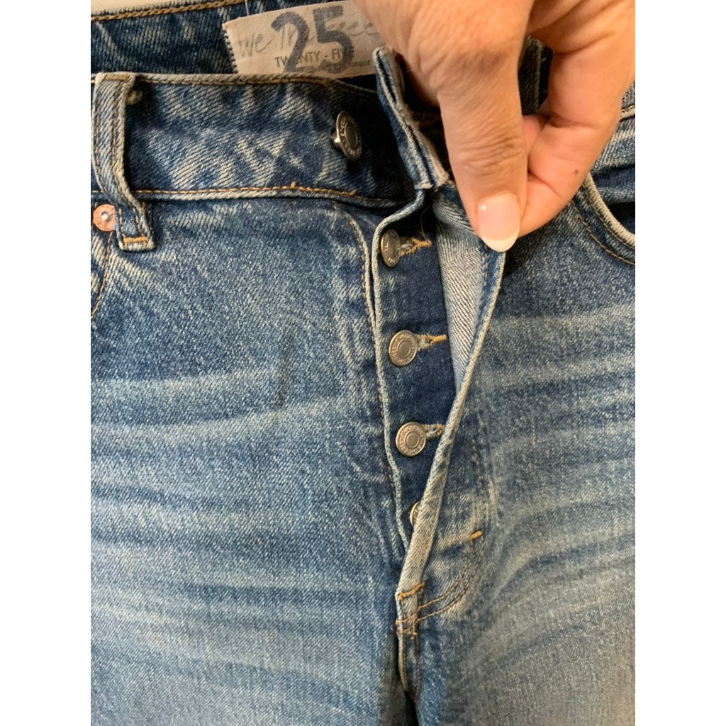 We The Free Jeans Women's High Waist Straight Leg Denim Jeans Blue Size 25
