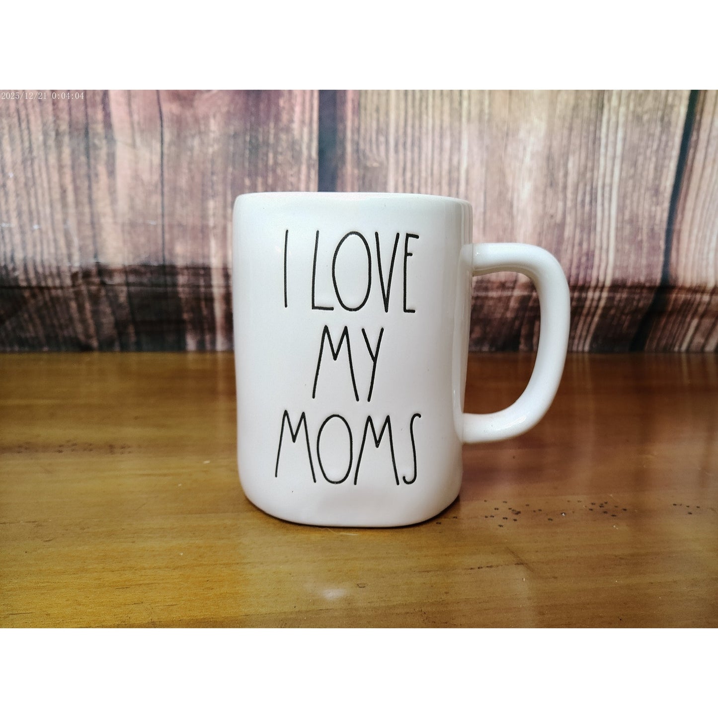 Rae Dunn Coffee Mug White I LOVE MY MOMS Mother's Day