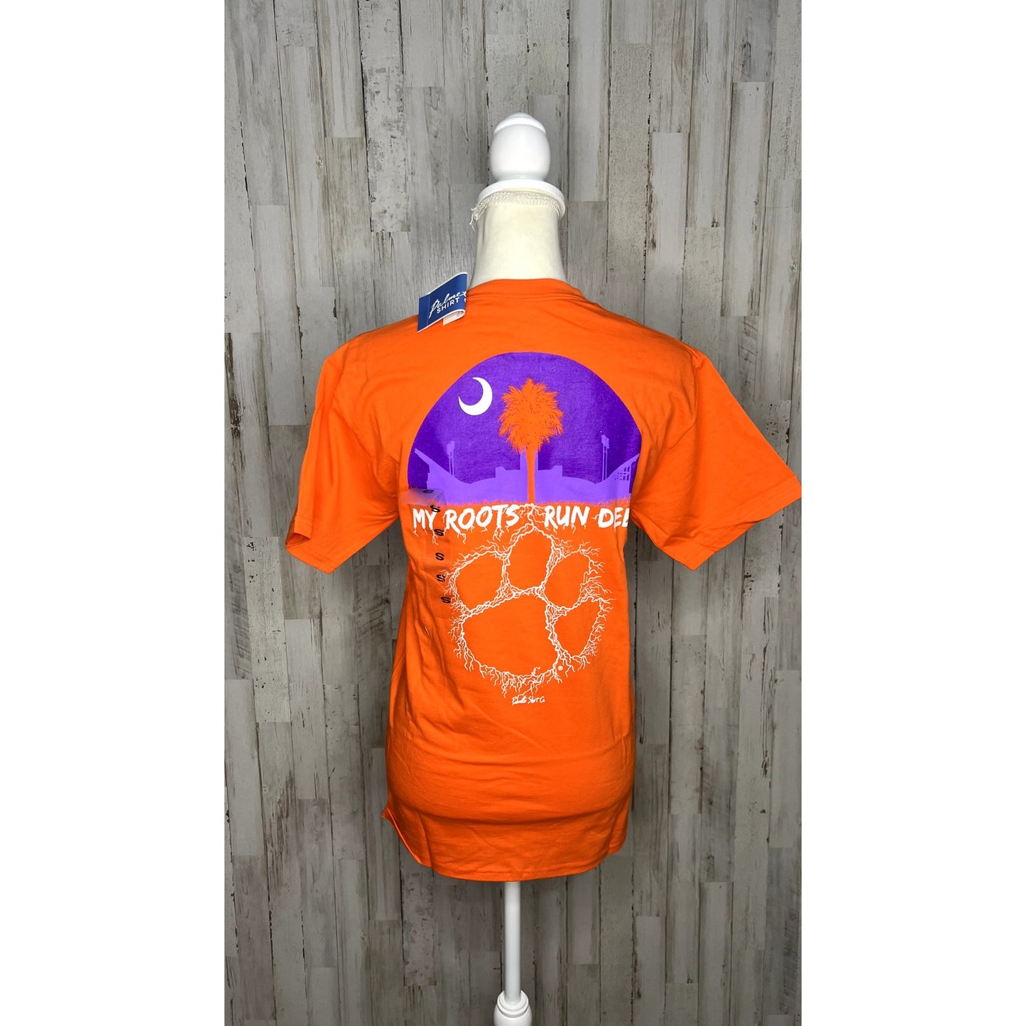 Clemson Tigers "My Roots Run Deep" Men's Orange Short Sleeve T-Shirt Size Small