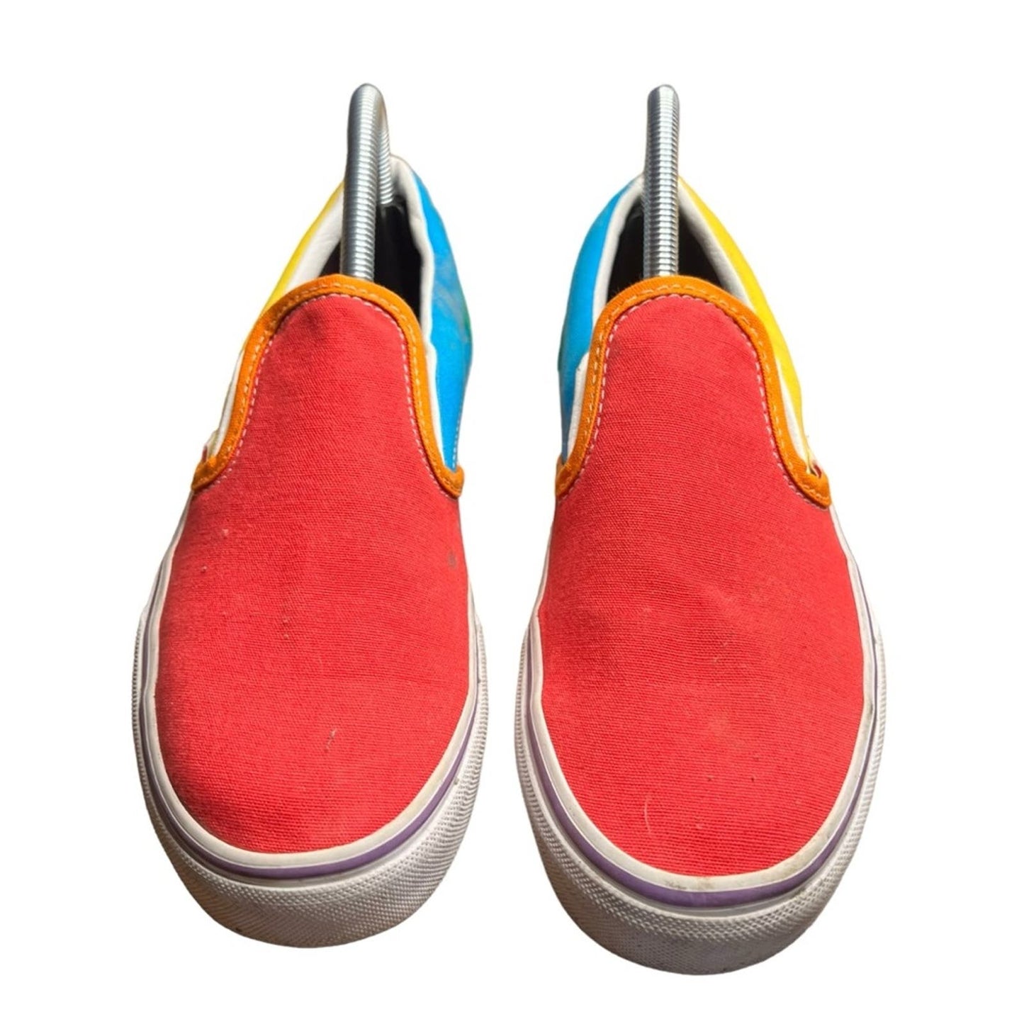 Vans Classic Slip-On Rainbow Color Block Low Top Shoes- Youth 6.5/ Women's 8.0