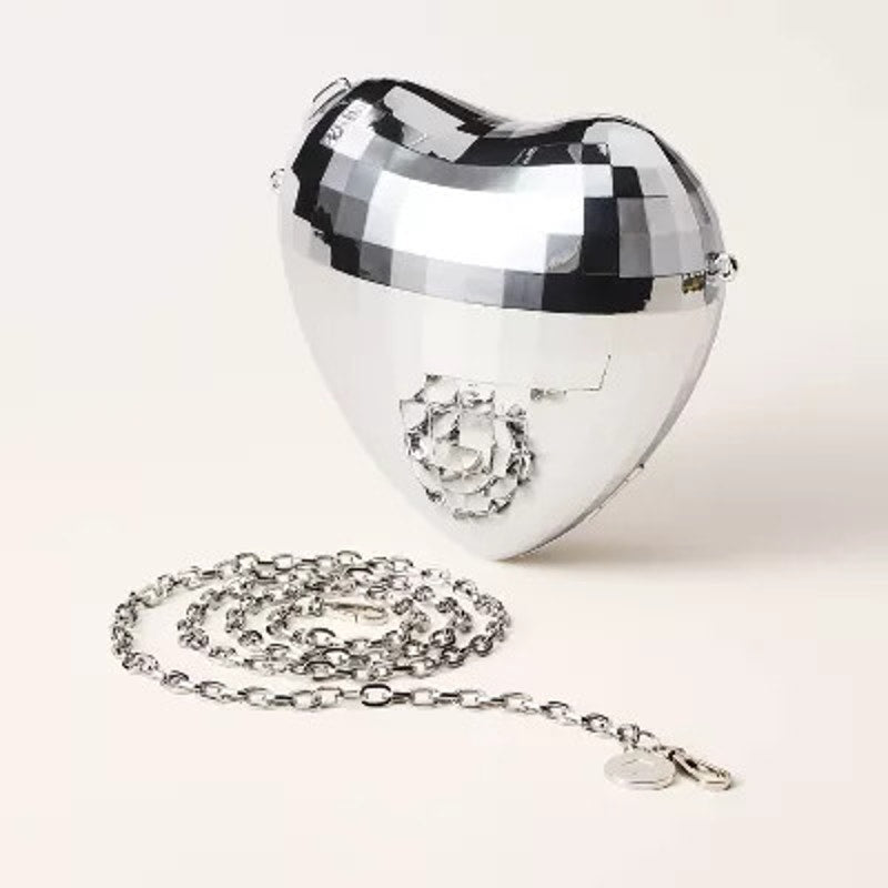 NWT Kate Spade X Target Silver Heart Crossbody Bag with Detachable Strap